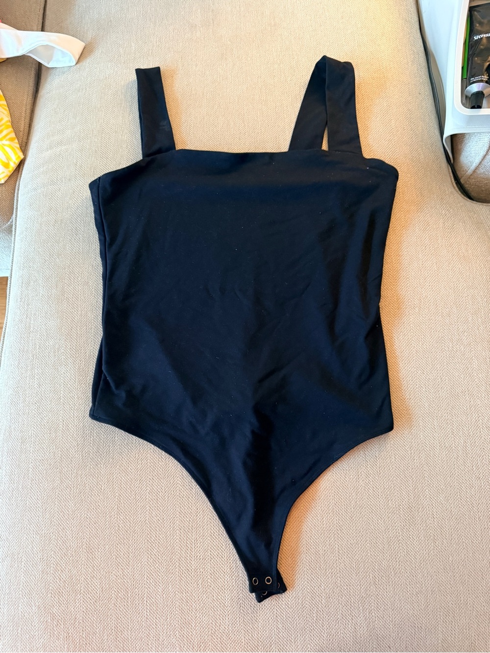Abercrombie double lined Black Square Neck Bodysuit